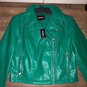 NWT Vegan Leather Cropped Zip Moro Jacket